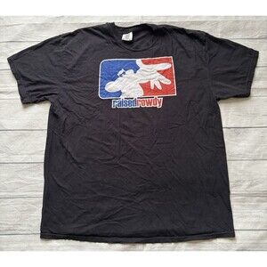 Raised Rowdy Podcast Graphic T Shirt Break Stuff Big Logo Size 2XL Black